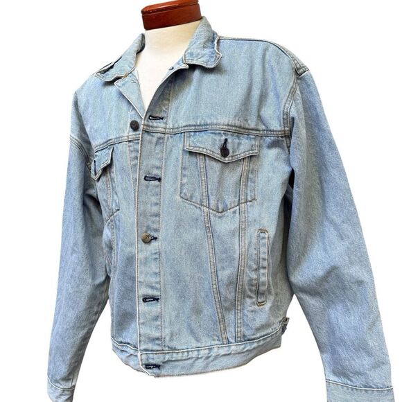 Vtg 1990's Hard Rock Cafe CHICAGO Save the Planet Denim Jacket size XL XLarge - Picture 5 of 15